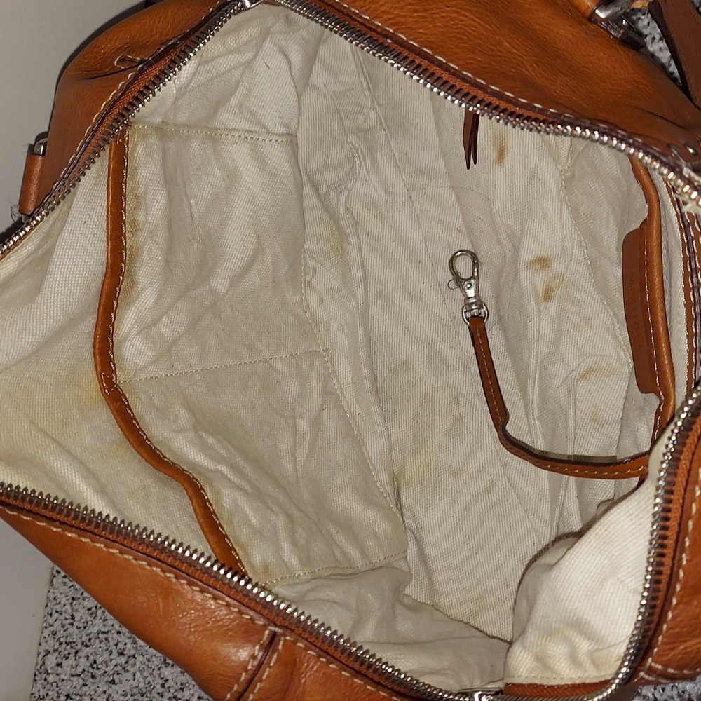 Michael Kors Cognac Astor Leather Stud-Accent Satchel Large - Picture 16 of 16
